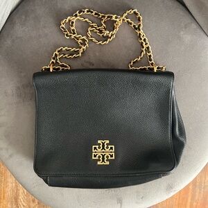 Tory Burch Black Leather Shoulder Bag